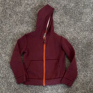 Crewcuts Burgundy Hoodie with Bright Orange Zipper